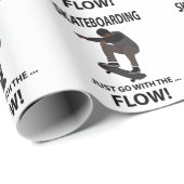 Papier Cadeau Skateboard Aller Avec Le Flux Skateboarder (Coin rond)