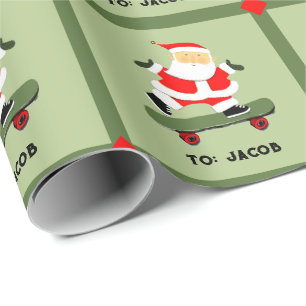 Papier Cadeau Skateboard cadeau de Noël