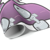 Papier Cadeau Skater Girl Fun Pink Helmet Skateboard (Coin rond)