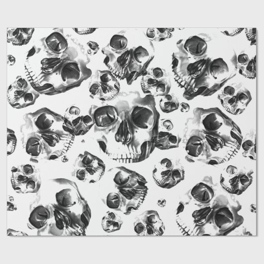 Papier Cadeau Skeleton Skull Art Pattern (Plat)