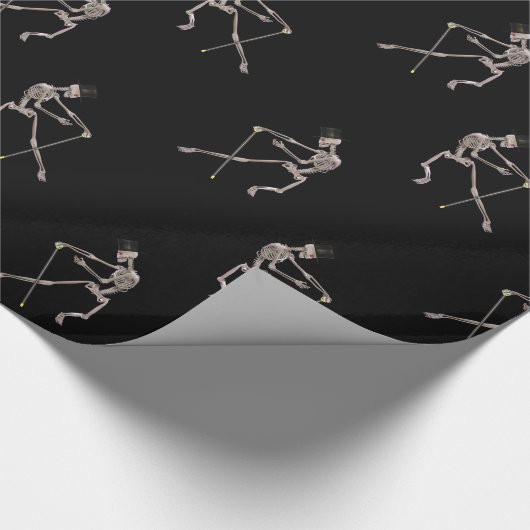 Papier Cadeau Skeletons dansants sur le noir (Coin)