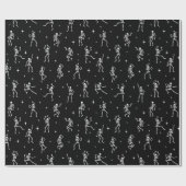 Papier Cadeau Skeletons de danse d'Halloween (Plat)