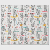 Papier Cadeau Sketchy Cactus Delight (Plat)