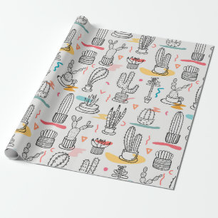 Papier Cadeau Sketchy Cactus Delight