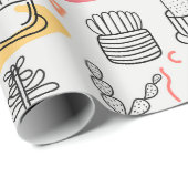Papier Cadeau Sketchy Cactus Delight (Coin rond)