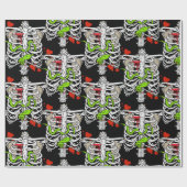 Papier Cadeau Sketon Bones Ribcage Splats Halloween (Plat)