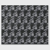 Papier Cadeau Ski De Descente Avec Pistes Légères (Plat)