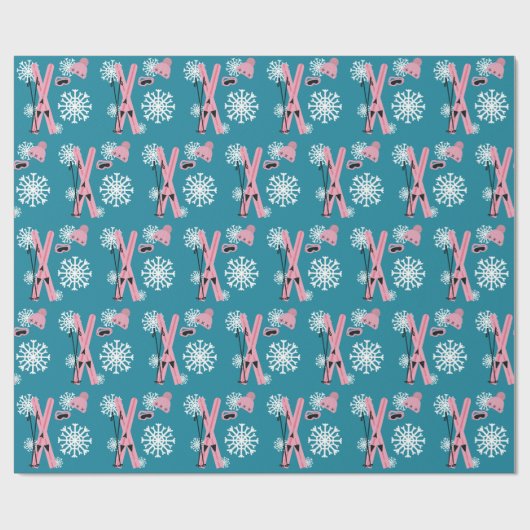 Papier Cadeau Ski d'hiver (Plat)