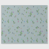 Papier Cadeau Ski d'ouverture Noël Ski de vacances Skieurs Bleu (Plat)