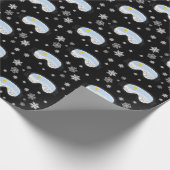 Papier Cadeau Ski Goggets Mountain View Flocs de neige Noir (Coin)