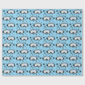 Papier Cadeau Ski Goggs Mountain View Fluts de neige Bleu (Plat)