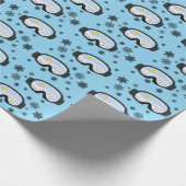 Papier Cadeau Ski Goggs Mountain View Fluts de neige Bleu (Coin)