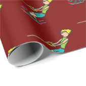 Papier Cadeau Ski nautique (Coin rond)