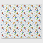 Papier Cadeau Ski sur neige (Plat)