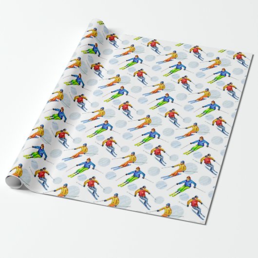 Papier Cadeau Ski sur neige (Déroulé)