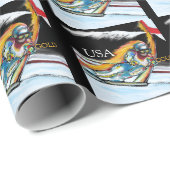 PAPIER CADEAU SKIER (Coin rond)