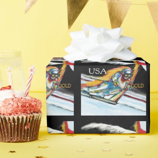 PAPIER CADEAU SKIEUR (Fête d'anniversaire)