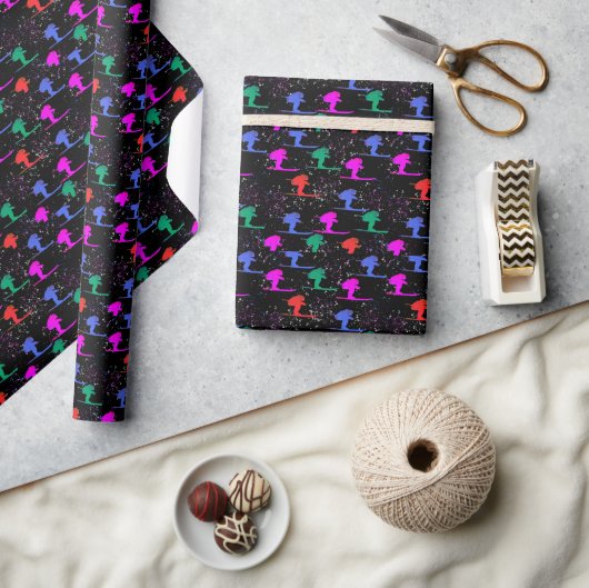 PAPIER CADEAU SKIEUR D'HIVER (Artisanat)