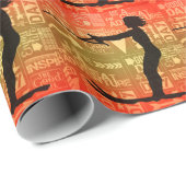 Papier Cadeau Skieuse d'eau féminine Grande aventure Typographie (Coin rond)