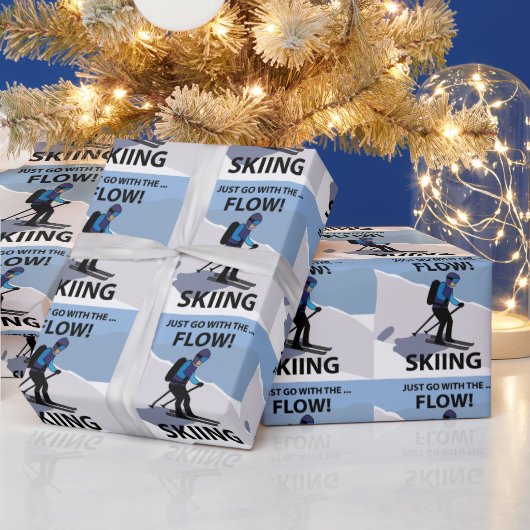 Papier Cadeau Skiing Just Go With The Flow Skiing (Vacances)