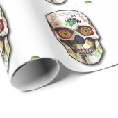 Papier Cadeau skull mexican (Coin rond)