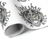 Papier Cadeau Skull Motorcycle (Coin rond)