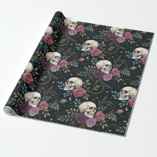 Papier Cadeau Skulls & Roses Wrapping Paper