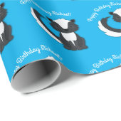 Papier Cadeau Skunk Anniversaire Fête Enfants (Coin rond)