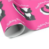 Papier Cadeau Skunk Anniversaire Fête Enfants Papier à enveloppe (Coin rond)