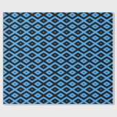 Papier Cadeau Sky blue and black diamond pattern (Plat)