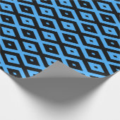 Papier Cadeau Sky blue and black diamond pattern (Coin)