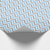 Papier Cadeau Sky Blue, Dk Gray Wht Large Chevron Zig Zag (Coin)