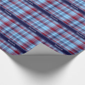 Papier Cadeau Sky Blue Navy Bourgogne Preppy Madras N Monogram (Coin)