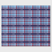 Papier Cadeau Sky Blue Navy Bourgogne Preppy Madras N Monogram (Plat)