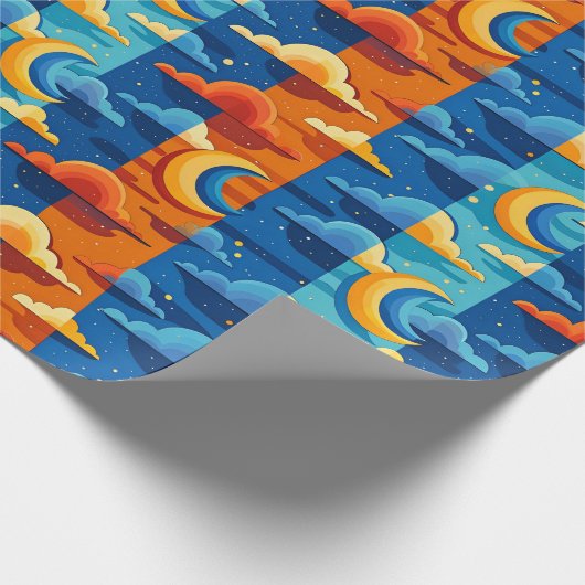 PAPIER CADEAU SKY MOON NUIT CLOUDS (Coin)