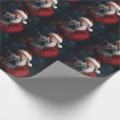 Papier Cadeau Skye Terrier avec Noël Festif du Père Noël (Coin)