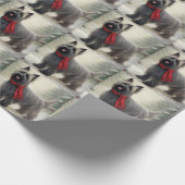 Papier Cadeau Skye Terrier Dog à Noël de neige (Coin)