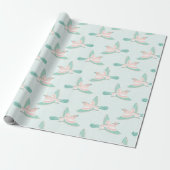 Papier Cadeau Skylark in Teal and Flamingo (Déroulé)
