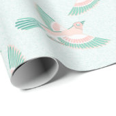Papier Cadeau Skylark in Teal and Flamingo (Coin rond)
