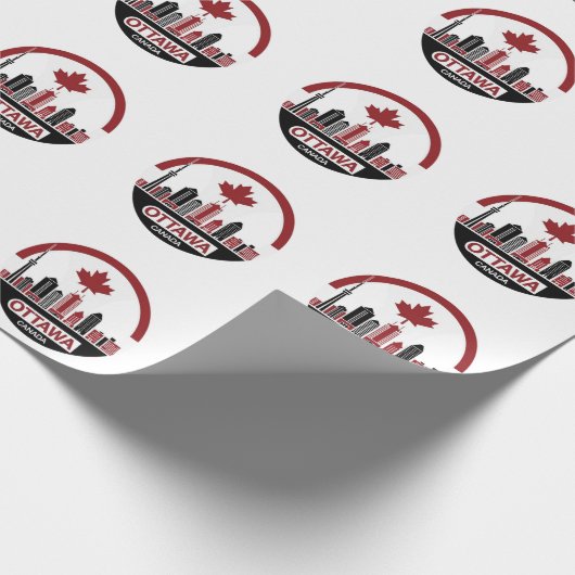 Papier Cadeau Skyline d'Ottawa Canada (Coin)