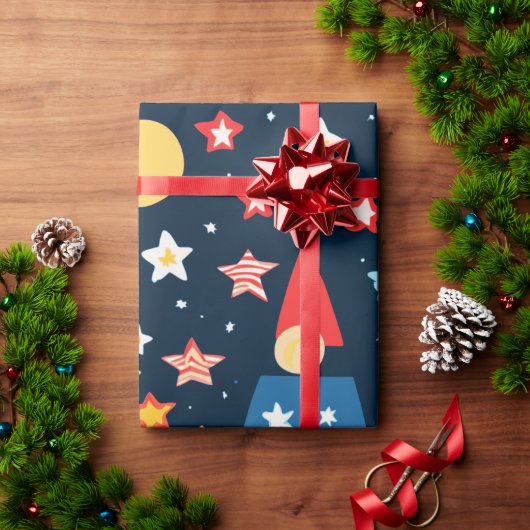 Papier Cadeau Skyline Fireworks Night Sky (Cadeau de vacances)