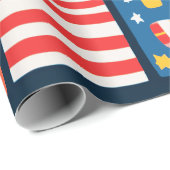 Papier Cadeau Skyline Fireworks Night Sky (Coin rond)