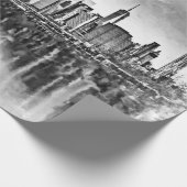 Papier Cadeau Skyline New York City Manhattan - noir et blanc (Coin)