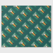 Papier Cadeau Slàinte ! Saint Patrick's Day Pint of Beer on Gree (Plat)