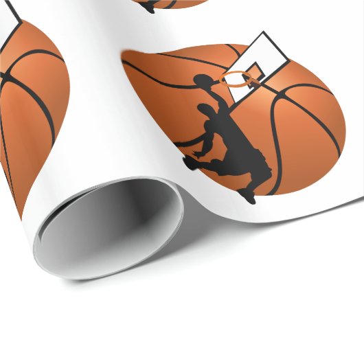 Papier Cadeau Slam Dunk Basketball (Coin rond)