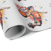 Papier Cadeau Slam Dunk Boy Anniversaire Bash (Coin rond)