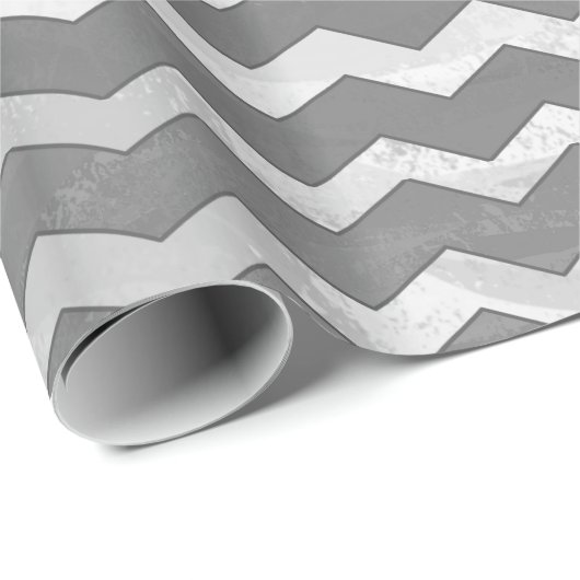 Papier Cadeau Slate Grey Chevron Motif (Coin rond)