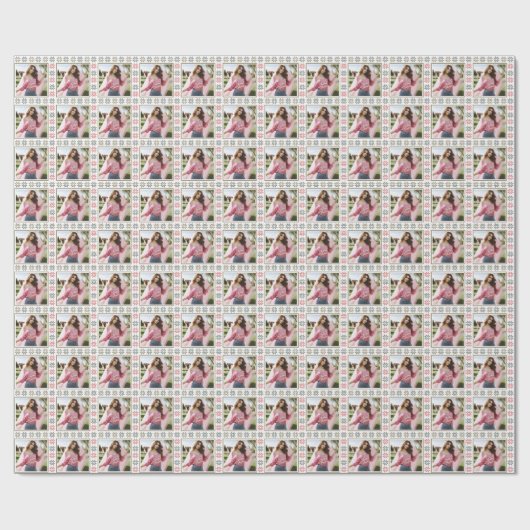 Papier Cadeau Sleek Photo personnalisée et Holiday Poinsettia (Plat)