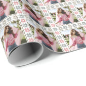 Papier Cadeau Sleek Photo personnalisée et Holiday Poinsettia (Coin rond)