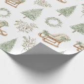 Papier Cadeau Sleigh & Pine Russe (Coin)